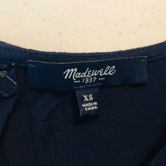 Madewell Overlay Romper Navy Blue Open Back Shorts - Picture 6 of 6